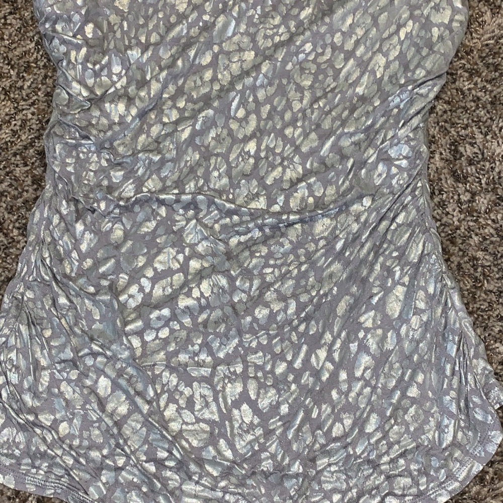 Women’s silver leopard print tube top from Express